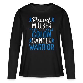 Colon Cancer Awareness Movement Mom Ribbon Mother - Frauen Premium Bio Langarmshirt - Schwarz - Vorne - Julia (174cm)