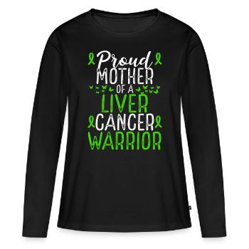 Liver Cancer Awareness Movement Mom Ribbon Mother - Frauen Premium Bio Langarmshirt - Schwarz - Vorne - Julia (174cm)