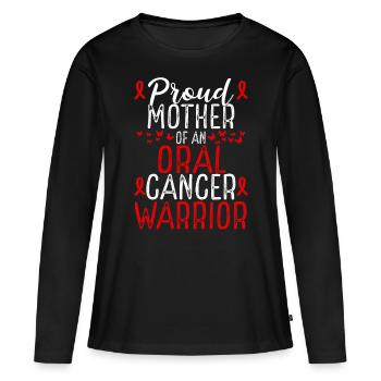 Oral Cancer Awareness Movement Mom Ribbon Mother - Frauen Premium Bio Langarmshirt - Schwarz - Vorne - Julia (174cm)