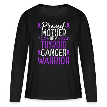 Thyroid Cancer Awareness for Mom Ribbon Mother - Women's Premium Organic Long Sleeve Shirt - black - Front - Julia (174cm)