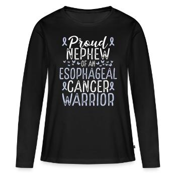 Esophageal Cancer Awareness Movement Nephew Ribbon - Frauen Premium Bio Langarmshirt - Schwarz - Vorne - Julia (174cm)