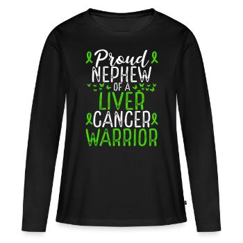 Liver Cancer Awareness Movement for Nephew Ribbon - Frauen Premium Bio Langarmshirt - Schwarz - Vorne - Julia (174cm)
