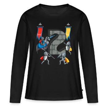 Chevaliers médiévaux Histoire médiévale - T-shirt manches longues Premium bio Femme - noir - Devant - Julia (174cm)