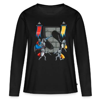 Chevaliers médiévaux Histoire médiévale - T-shirt manches longues Premium bio Femme - noir - Devant - Julia (174cm)