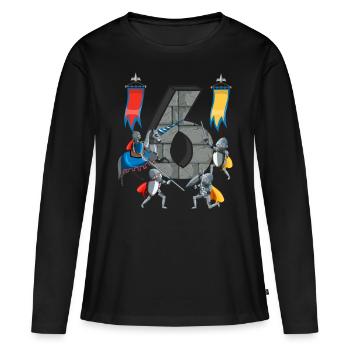 Chevaliers médiévaux Histoire médiévale - T-shirt manches longues Premium bio Femme - noir - Devant - Julia (174cm)