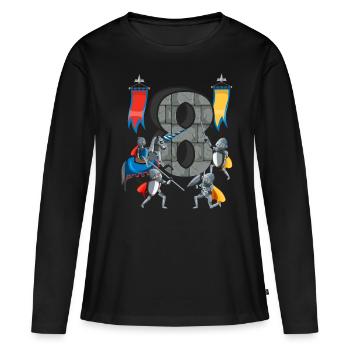 Chevaliers médiévaux Histoire médiévale - T-shirt manches longues Premium bio Femme - noir - Devant - Julia (174cm)