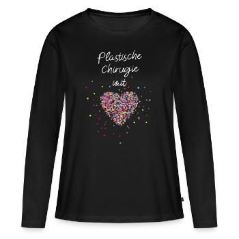 Plastische Chirurgie mit Herz Schönheitschirurg - Frauen Premium Bio Langarmshirt - Schwarz - Vorne - Julia (174cm)