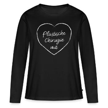 Plastische Chirurgie mit Herz Facharztpraxis - Frauen Premium Bio Langarmshirt - Schwarz - Vorne - Julia (174cm)