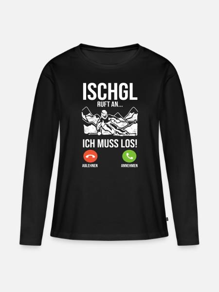 Apres Ski Party Skiurlaub Skifahrer Ischgl - Frauen Premium Bio Langarmshirt - Schwarz