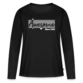 60. Geburtstag Jahrgang 1963 Awesome Since 1963 - Frauen Premium Bio Langarmshirt - Schwarz - Vorne - Julia (174cm)