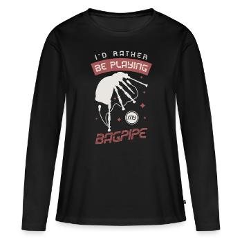 Ich Würde Eher Meinen - Frauen Premium Bio Langarmshirt - Schwarz - Vorne - Julia (174cm)
