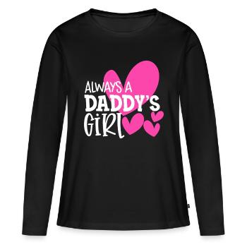 Toujours un papa fille chemise fille filles filles femmes - T-shirt manches longues Premium bio Femme - noir - Devant - Julia (174cm)