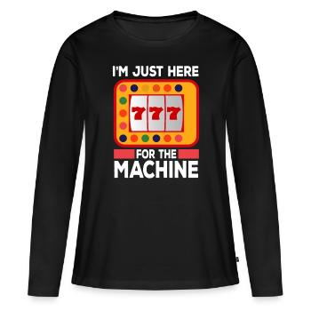 Kasino Glücksspiel Spielautomat Kartenspiel - Frauen Premium Bio Langarmshirt - Schwarz - Vorne - Julia (174cm)