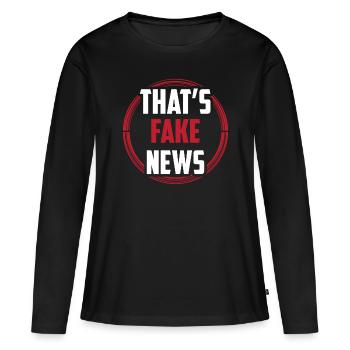 Ce sont de fausses nouvelles Liberté de la presse Droit de la presse - T-shirt manches longues Premium bio Femme - noir - Devant - Julia (174cm)