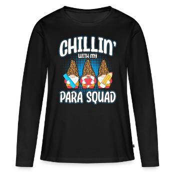 Chillin avec mon équipe para - T-shirt manches longues Premium bio Femme - noir - Devant - Julia (174cm)
