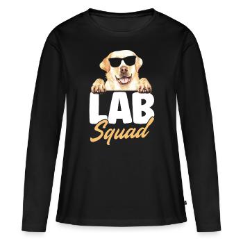Lab Squad Labrador - Frauen Premium Bio Langarmshirt - Schwarz - Vorne - Julia (174cm)