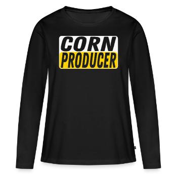 Producteur de maïs Producteur de maïs Cultivateur de maïs Jeunesse rurale - T-shirt manches longues Premium bio Femme - noir - Devant - Julia (174cm)