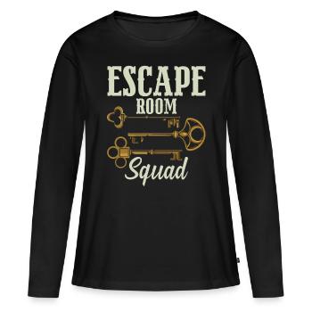 Escouade de la salle d’évasion - T-shirt manches longues Premium bio Femme - noir - Devant - Julia (174cm)