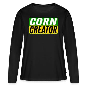Créateur de maïs Cultivateur de maïs Cultivateur - T-shirt manches longues Premium bio Femme - noir - Devant - Julia (174cm)
