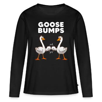 Funny Goose Design For Men Women Geese Duck Animal - Women's Premium Organic Long Sleeve Shirt - black - Front - Julia (174cm)