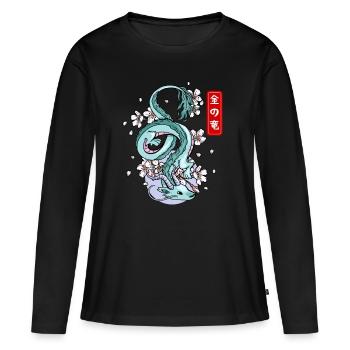 Japanischer Erddrache Elementarer Mythos - Frauen Premium Bio Langarmshirt - Schwarz - Vorne - Julia (174cm)