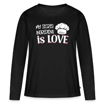 Chef Secret Ingredient Is Love Cooking Chef - Women's Premium Organic Long Sleeve Shirt - black - Front - Julia (174cm)