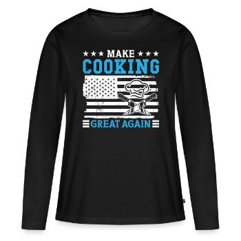 Chef Make Cooking Great Again Cooking Chef - Women's Premium Organic Long Sleeve Shirt - black - Front - Julia (174cm)