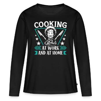 Chef Cooking At Work And At Home Cooking Chef - Women's Premium Organic Long Sleeve Shirt - black - Front - Julia (174cm)