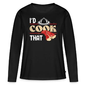 Koch Id Cook That Kochen Chefkoch Köche Essen - Frauen Premium Bio Langarmshirt - Schwarz - Vorne - Julia (174cm)