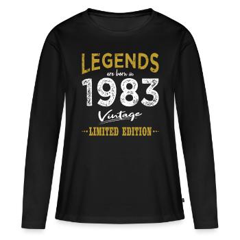 40. Geburtstag Legends 1983 Vintage 1983 - Frauen Premium Bio Langarmshirt - Schwarz - Vorne - Julia (174cm)