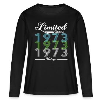 50th Anniversary Vintage 1973 Limited Edition - Women's Premium Organic Long Sleeve Shirt - black - Front - Julia (174cm)