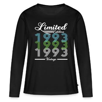 30. Geburtstag Vintage 1993 Limited Edition - Frauen Premium Bio Langarmshirt - Schwarz - Vorne - Julia (174cm)