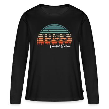 60. Geburtstag Jahrgang 1963 Limited Edition - Frauen Premium Bio Langarmshirt - Schwarz - Vorne - Julia (174cm)