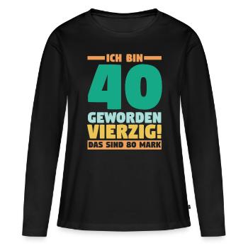 Vierzig Vierzigster 40 Jahre Geburtstag - Frauen Premium Bio Langarmshirt - Schwarz - Vorne - Julia (174cm)