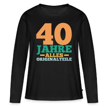 Vierzig 40 Jahre Vierzigster Geburtstag - Frauen Premium Bio Langarmshirt - Schwarz - Vorne - Julia (174cm)