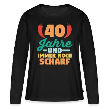 Vierzig Vierzigster 40 Jahre Geburtstag - Frauen Premium Bio Langarmshirt - Schwarz - Vorne - Julia (174cm)