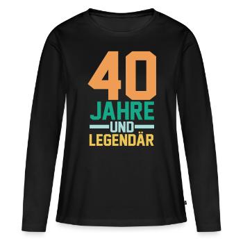 Vierzig 40 Jahre Vierzigster Geburtstag - Frauen Premium Bio Langarmshirt - Schwarz - Vorne - Julia (174cm)