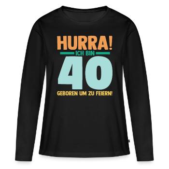 Vierzig 40 Jahre Vierzigster Geburtstag - Frauen Premium Bio Langarmshirt - Schwarz - Vorne - Julia (174cm)