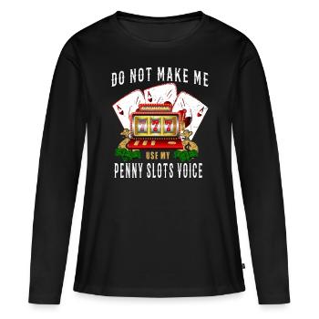 Kasino Glücksspiel Spielautomat Kartenspiel - Frauen Premium Bio Langarmshirt - Schwarz - Vorne - Julia (174cm)