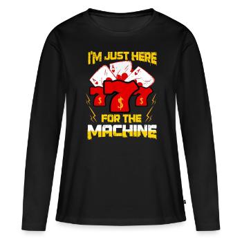 Kasino Glücksspiel Spielautomat Kartenspiel - Frauen Premium Bio Langarmshirt - Schwarz - Vorne - Julia (174cm)