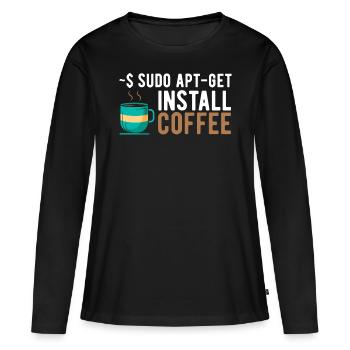 Logiciel Linux Open Source Informatique Informatique-Stu - T-shirt manches longues Premium bio Femme - noir - Devant - Julia (174cm)