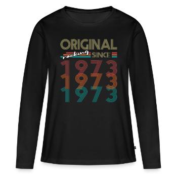 50th birthday Original Rocking Since 1973 - Women's Premium Organic Long Sleeve Shirt - black - Front - Julia (174cm)