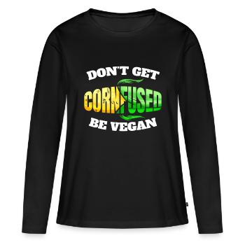 Ne vous faites pas fondre de maïs, soyez végétalien ou végétarien - allez-y - T-shirt manches longues Premium bio Femme - noir - Devant - Julia (174cm)