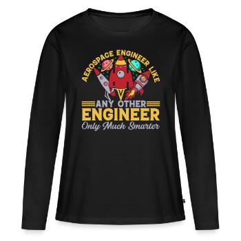 Voyage dans l’espace Ingénierie aérospatiale Ingénieur aérospatial - T-shirt manches longues Premium bio Femme - noir - Devant - Julia (174cm)