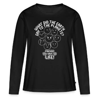 Space Travel Funny Planets - Funny Planet Solar Sy - T-shirt manches longues Premium bio Femme - noir - Devant - Julia (174cm)