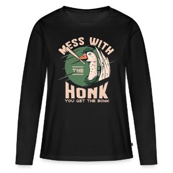 Confusion avec le klaxon que vous obtenez le - T-shirt manches longues Premium bio Femme - noir - Devant - Julia (174cm)