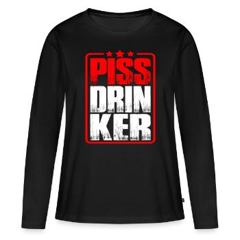 Piss Drinker 32 - Frauen Premium Bio Langarmshirt - Schwarz - Vorne - Julia (174cm)