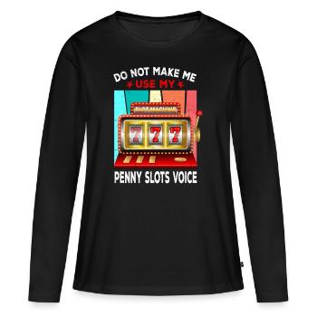 Kasino Glücksspiel Spielautomat Kartenspiel - Frauen Premium Bio Langarmshirt - Schwarz - Vorne - Julia (174cm)