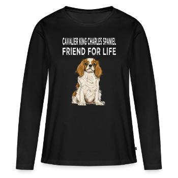 Cavalier King Charles Spaniel Friend For Life Dog - Women's Premium Organic Long Sleeve Shirt - black - Front - Julia (174cm)