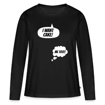 Womens New Mom Mum Announcement Pregnancy Parents - Women's Premium Organic Long Sleeve Shirt - black - Front - Julia (174cm)